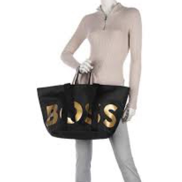 Boss Black and Gold Tote Bag Luxurious Design